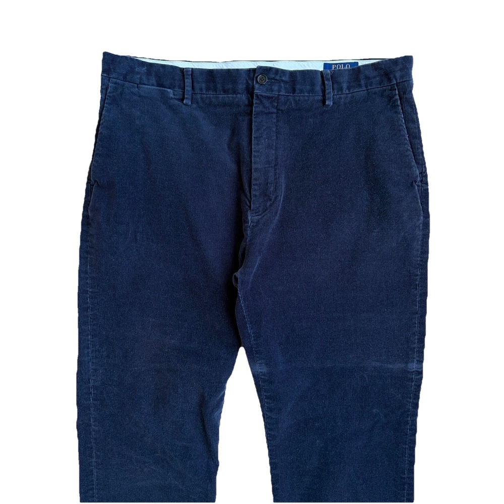 Polo Ralph Lauren Pants Men 36x32 (Fits 36x30) Blue Corduroy Stretch Classic Fit
